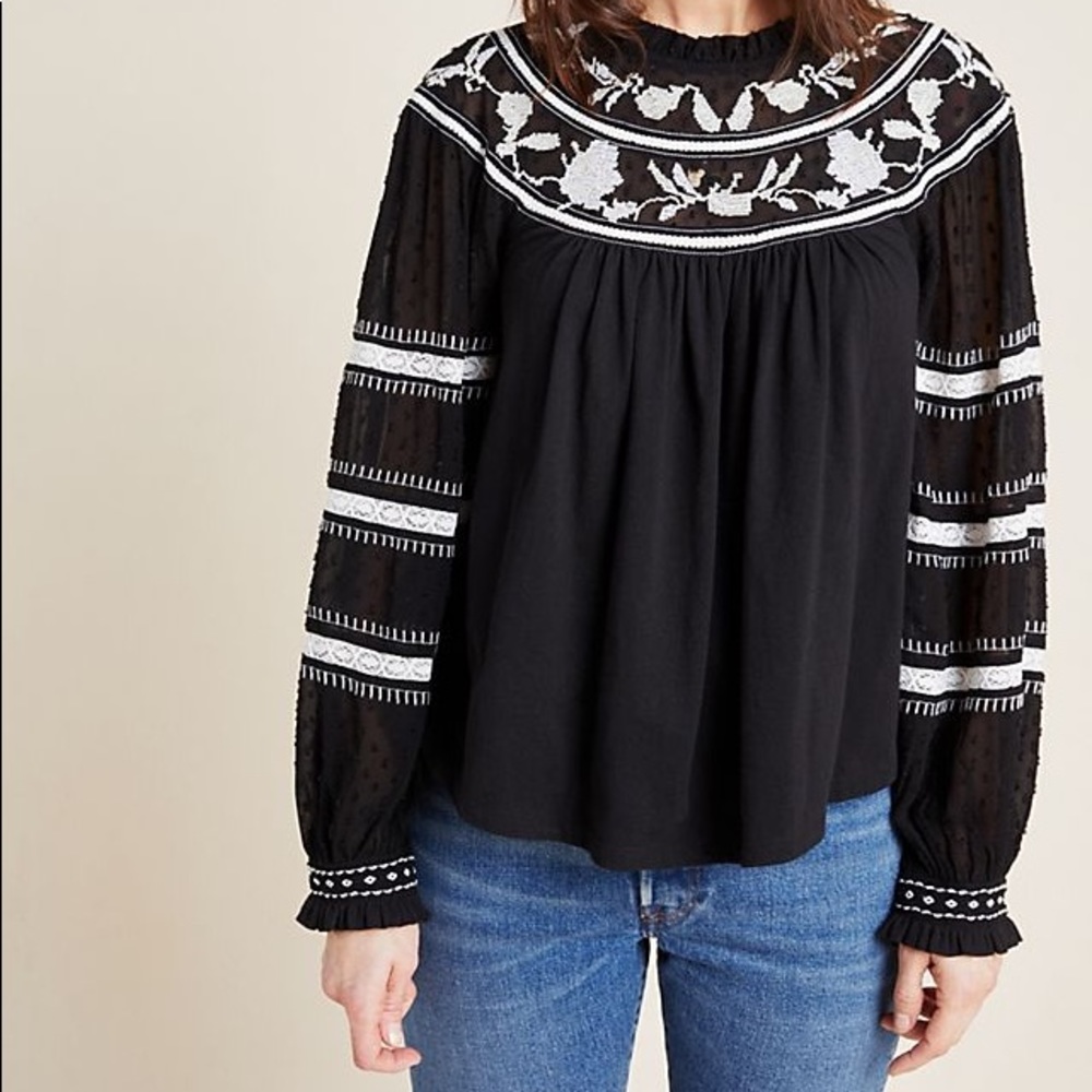 Anthropologie Maeve Winona Lace Top